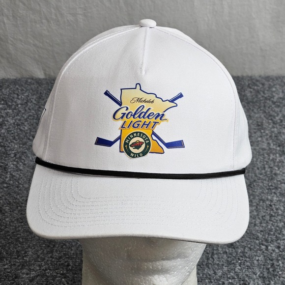 Quake City Caps Other - Minnesota Wild x Michelob Golden Light‎ Beer Hat White Cap Hockey NHL Midwestern